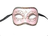 Venice Buys Venetian Masks PINK "COLOMBINA BRILLANTINI" VENETIAN MASQUERADE MASK LA MASCHERA DEL GALEONE MASKS Pink