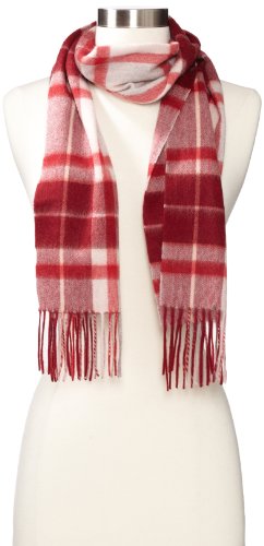 Amicale Women's 100% Cashmere Center-Plaid Scarf