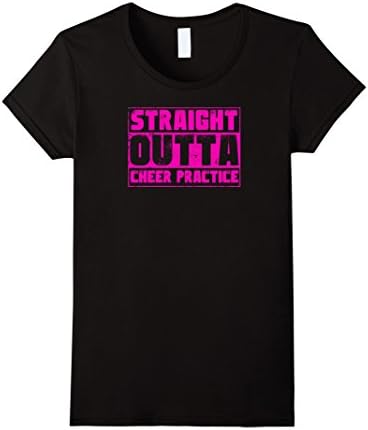 Women's Straight Outts Cheer Practice Tshirt Cheerleading  Large Black
