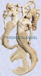 Mermaid and merman statue home garden wall sculpture