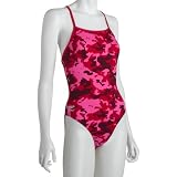 Speedo Women's Race Endurance+ Polyester Camo Overall Print Axcel Back One Piece Swimsuit