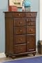 Kids Drawer Chest with Rope Design Trim in Antique Honey Brown Oak Finish