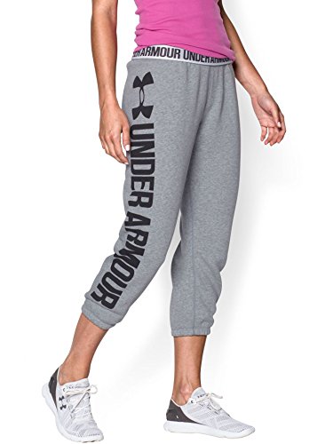 Under Armour Women's UA Favorite Fleece Capri, True Gray Heather/Black, Small