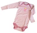 Ladalu 1.L.RR.5056 Body, 100% Biobaumwolle, langarm, Farbe Rosa gestreift mit Bio-Aufdruck f&uuml;r M&auml;dchen