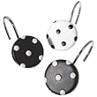 Dots Shower Curtain Hooks - Black/White