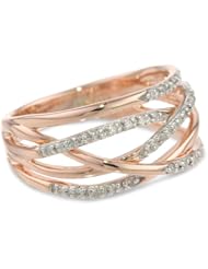 10k Rose Gold Woven Diamond Ring (1/7 cttw, I-J Color, I2-I3 Clarity)