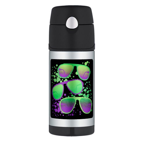 Thermos Travel Water Bottle 80s Sunglasses (Fashion Music Songs Clothes)