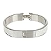 Xinhongbo Women's Stylish 316l Stainless Steel Anti-allergic H-shaped Buckle Bracelet Bangle - Silver + White
