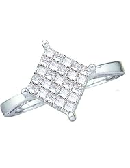 0.50CTW PRINCESS DIAMOND LADIES INVISIBLE SQUARE RING