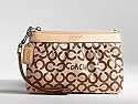 Coach Leah Coated Canvas Small Wristlet