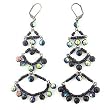Brass Antique Silver Multicolor Earrings