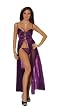 Elegant Yet Seductive Describes Our Long Gown. Satin Front Bodice, Underwire Cups, Lace Sides, Sheer Skirt And Matching Panty.