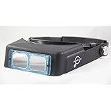 MagnifyLabs Headband Magnifier (Optical Visor / Binocular Magnifier) - Optical Glass Lens - 2.5x at 8" Focal Length