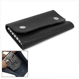 Black Clip-on Wallet Style Leather Key Holder Keyholder: Health &amp; Personal Care