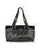 Billionaire Studded Logo Black Leather and Suede Satchel Bag Image