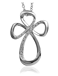 Jessica Simpson Silver Diamond Cross Pendant (1/10 cttw)
