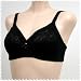  : Art-Beau NEW 2 PACK BLACK NO WIRE FLORAL BRA #2100 36B