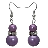 Florentin Silver Crystal Lilac Pearl Hook Earrings