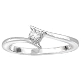 14k White Gold Diamond Promise Ring (1/10 cttw, H-I Color, I1-I2 Clarity), Size 6