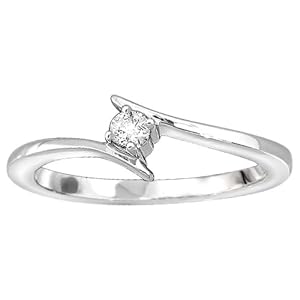 14k White Gold Diamond Promise Ring (1/10 cttw, H-I Color, I1-I2 Clarity)