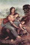 Leonardo da Vinci (St. Anna Selbdritt, Scene: St. Anne, Mary, Christ Child with Lamb) Art Poster Print - 13x19