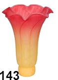 Meyda Dale Tiffany Style Pond Lily Flower Glass Replacement Lamp Shade Redish-Orange & Light Yellow Pastel Color (Large) 4.5 Wide X 6 Tall X 1.5 Fitter for Pond Lilly Globe Bulb Lamps
