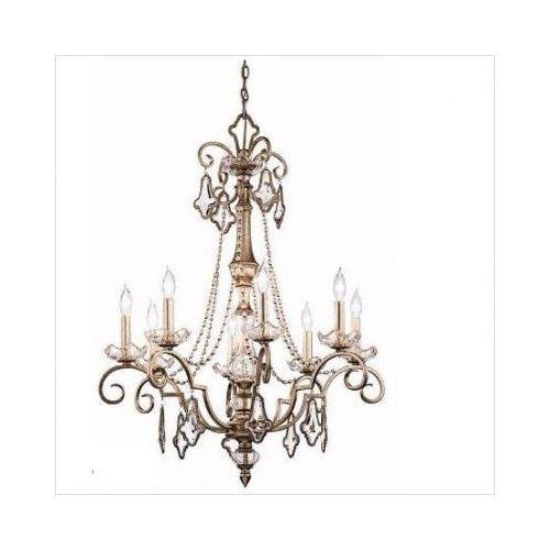 42116SRM Gracie 8LT Chandelier, Sunrise Mist Finish with Clear K9 Optical Crystal Accents On Sale
