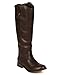 Breckelle AE45 Women Leatherette Round Toe Riding Knee High Boot - Brown