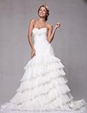 W83 Strapless Organza Fit and Flare Bridal Wedding Gown