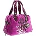 Juicy Couture Bright Lights Fuchsia Glitter Glam Velour Large Satchel Bag
