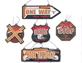 Texas University Longhorns Metal Street Sign Christmas Ornaments 5 Pack