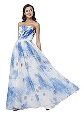 Strapless Cocktail Floor Length Chiffon/Satin/Tulle Lace General Print Evening Dress/Prom Dress/Wedding Party Dress  With a Sash 