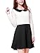Allegra K Women's Contrast Color Mesh Panel Long Sleeves Dress S Black