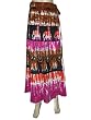 Womens Tie-Dye Cotton Wrap Around Skirt Pink Brown Camel Printed 38"L