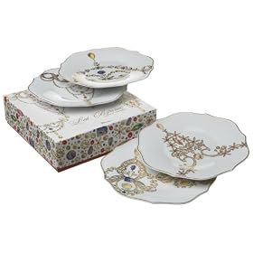 Rosanna Les Bijoux Set of 4 Dessert Plates, Gift-boxed by Rosanna