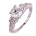Psiroy 925 Sterling Silver Simple Cute Round Brilliant Cut White Topaz Twisted Band Filled Ring