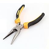 uxcell ラジオペンチ　イエロー　ブラック　プラスチック　ハンドグリップ　ニードル　160mm長