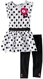 Young Hearts Toddler Girls Polka Dot Ruffle Jersey and Legging Set