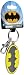 Licenses Products Batman Enameled Logo Metal and Enameled Keychain Action Figure