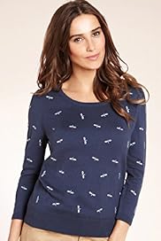Indigo Collection Pure Cotton Dragonfly Print Jumper