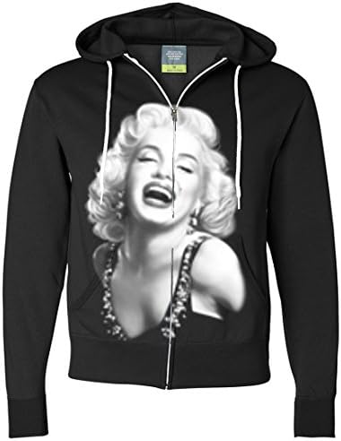 Vintage Marilyn Monroe Zip-Up Hoodie - Black Small