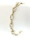 Square White Topaz and Pave Diamond Link Bracelet in yellow gold by Zasha Signature Jewelry