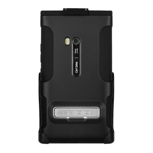 Seidio BD2-HK3NK900K-BK Active Case with Metal Kickstand and Holster Combo for Nokia Lumia 900 - Combo Pack - Retail Packaging - Black