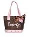 Mud Pie Wedding I Do Twill Tote, Flower Girl, Chocolate Brown and Pink