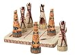 Tic Tac Toe Native Tribes - Base Included - Base: 6.0" x 6.0"