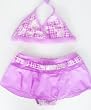 Girls 7-16 3 PC Swimsuit - 2PC Bikini and Skirt - Lavender Plaid Paisley