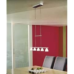 Pendelleuchte durch TOUCH stufenlos dimmbar Pendellampe Eisen geb�rstet 5x20W