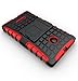 Microsoft Nokia Lumia 435 Case - Tough Rugged Dual Layer Protective Case with Kickstand for Microsoft Nokia Lumia 435 - Hot Red