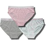 Calvin Klein Girl's Bikini Panty 3-pack in Calvin Logo, Grey, and Pink Polka Dot