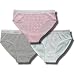 Calvin Klein Girl's Bikini Panty 3-pack in Calvin Logo, Grey, and Pink Polka Dot